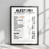 Alestorm Setlist Poster - Le Zénith, Paris, France - January 22nd, 2025