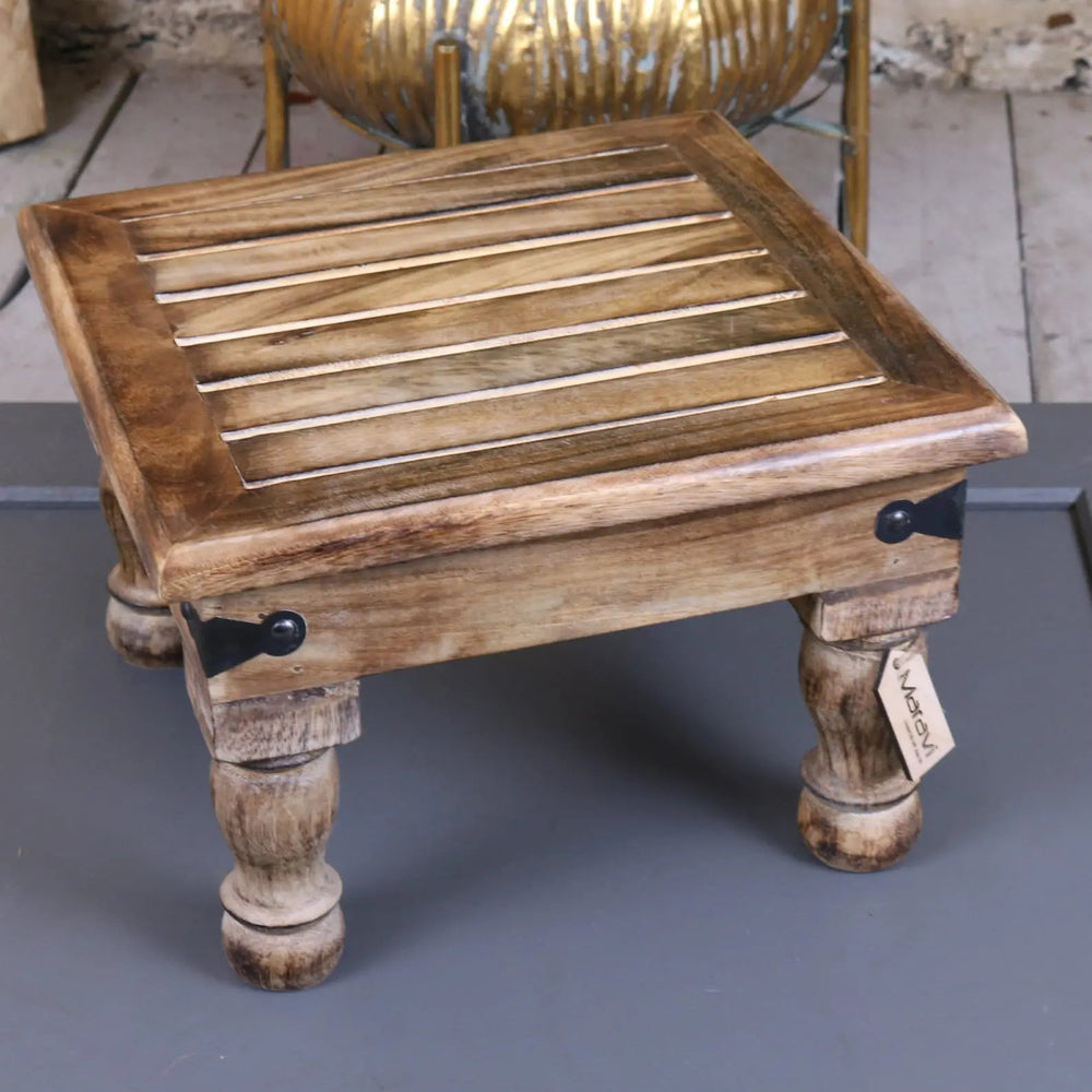 Mol Mango Wood Versatile Stool - Eco-Friendly and Stylish Home Essential