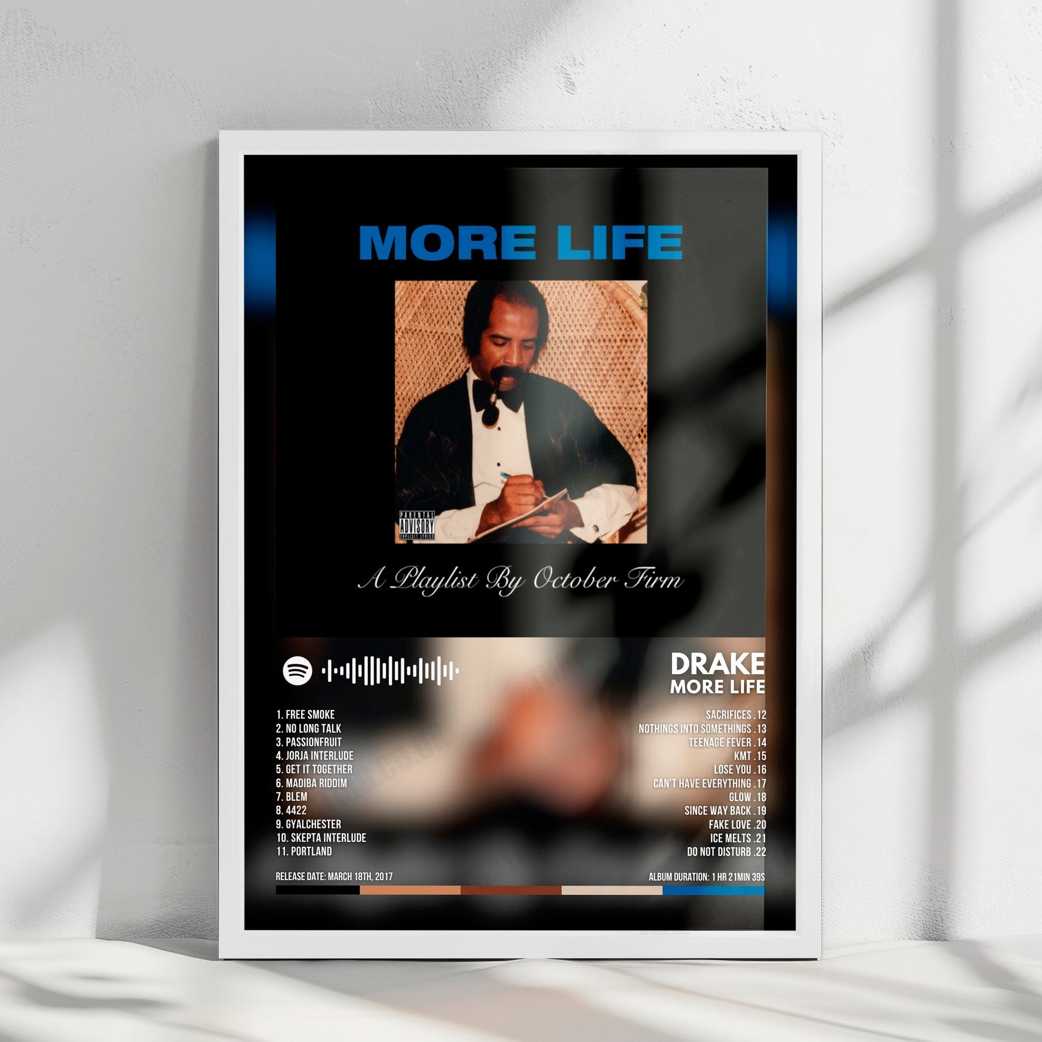 Drake "More Life" Album Cover Poster - with Complete Tracklist