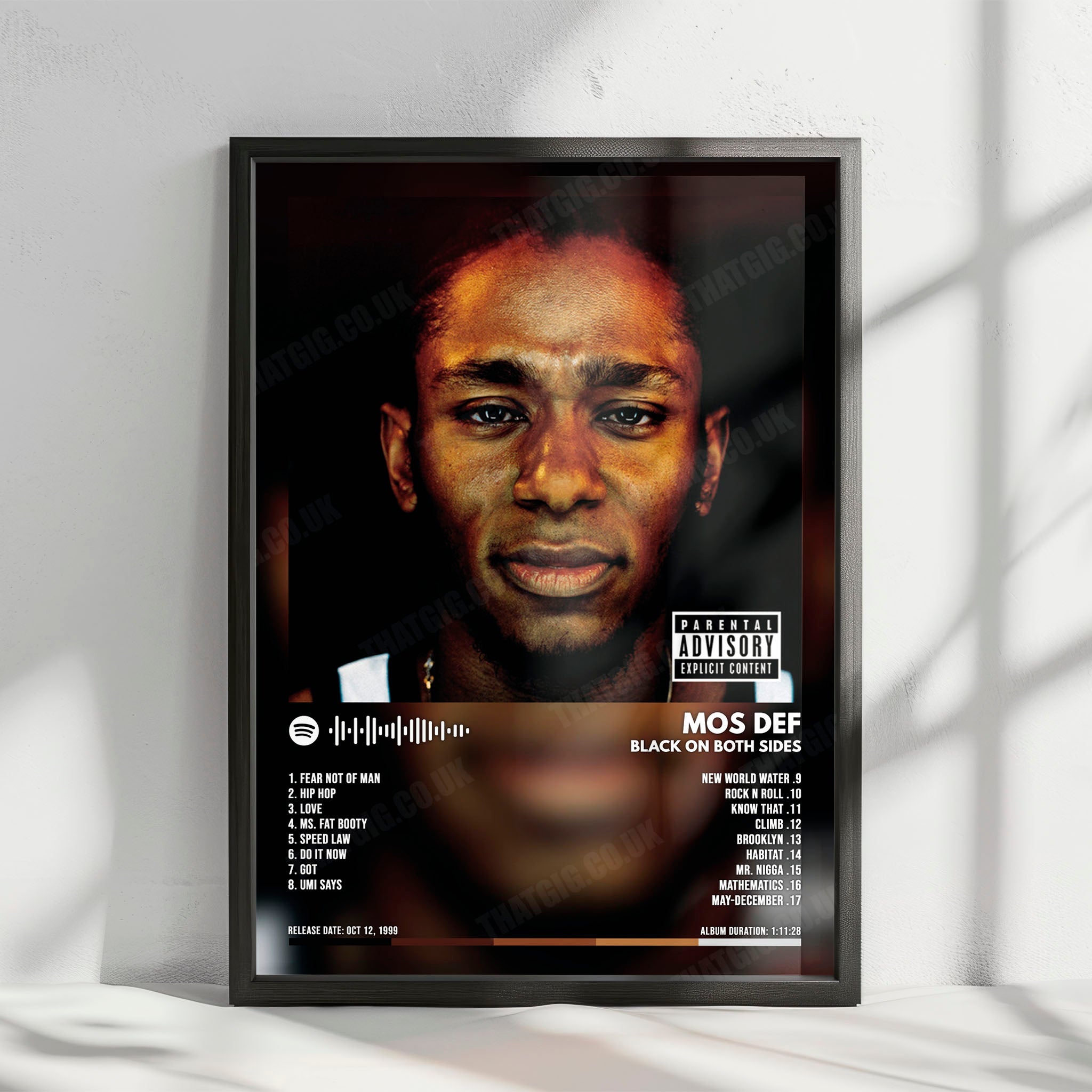 Mos Def "Black on Both Sides" Album Cover Poster - with Complete Tracklist