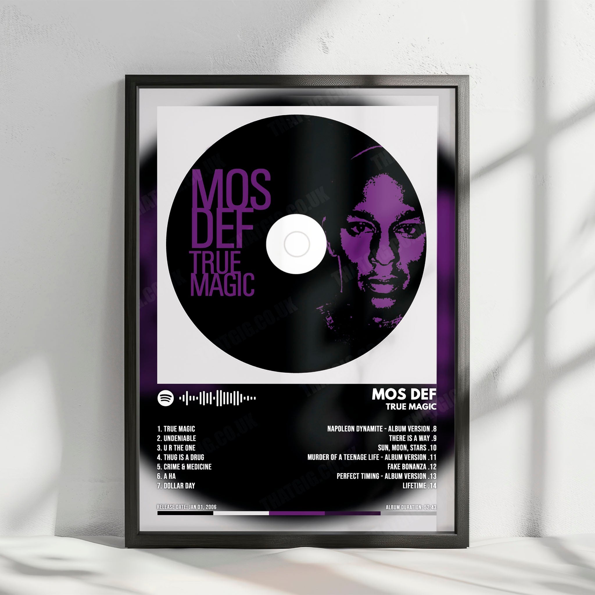 Mos Def "True Magic" Album Cover Poster - with Complete Tracklist