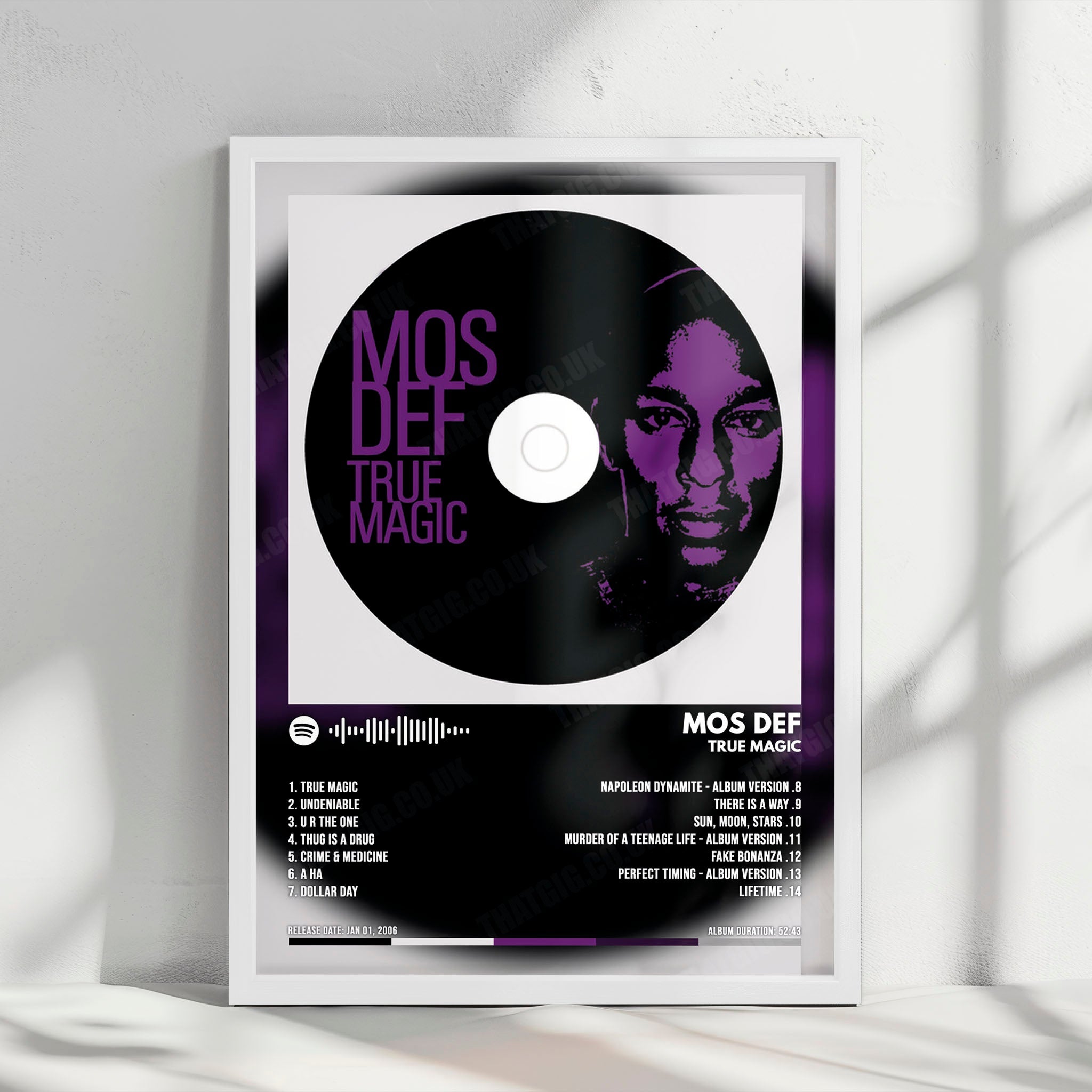 Mos Def "True Magic" Album Cover Poster - with Complete Tracklist