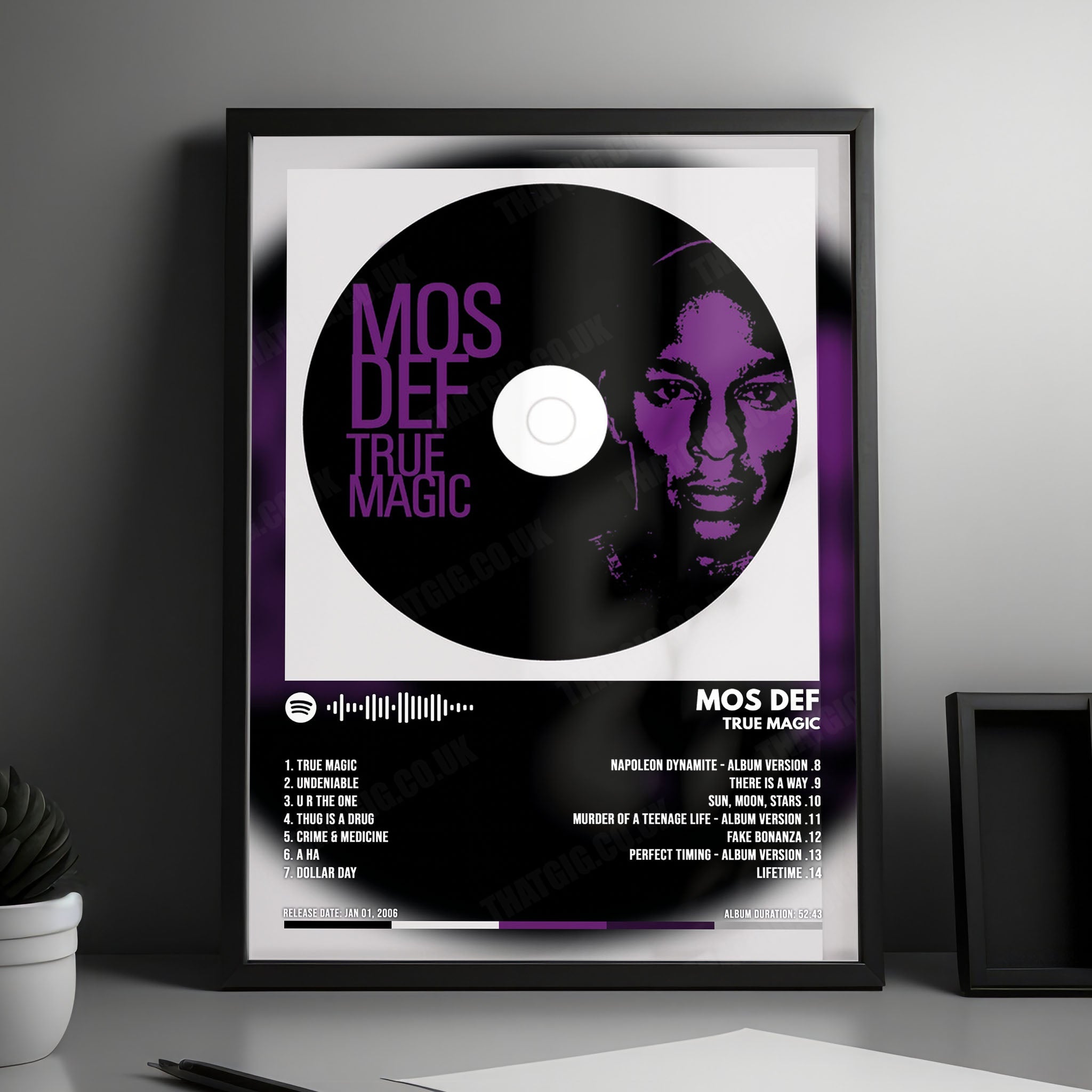 Mos Def "True Magic" Album Cover Poster - with Complete Tracklist