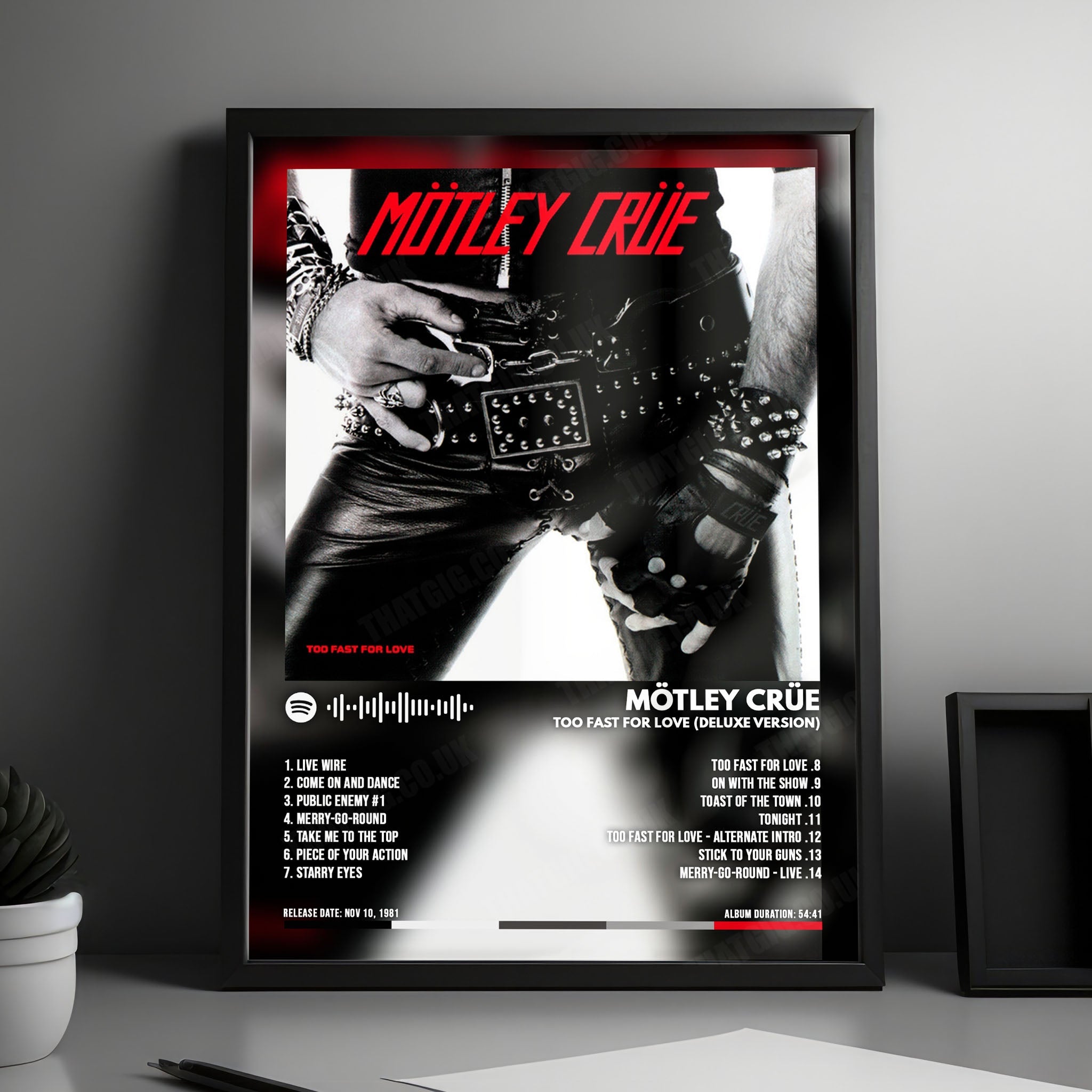 Mötley Crüe - "Too Fast For Love" Album Cover Poster - with Complete Tracklist