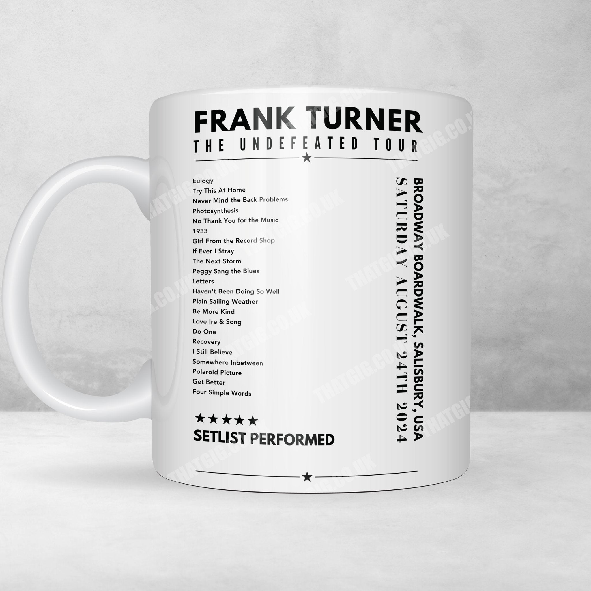 Frank Turner Setlist Poster - Broadway Boardwalk, Salisbury Beach - August 24th, 2024