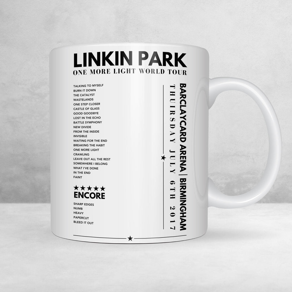 Linkin Park Setlist Mug - Barclaycard Arena, Birmingham - July 6th 2017