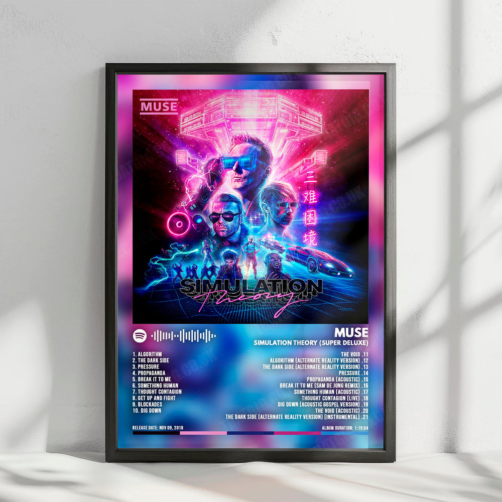 Muse "Simulation Theory" Album Cover Poster - with Complete Tracklist