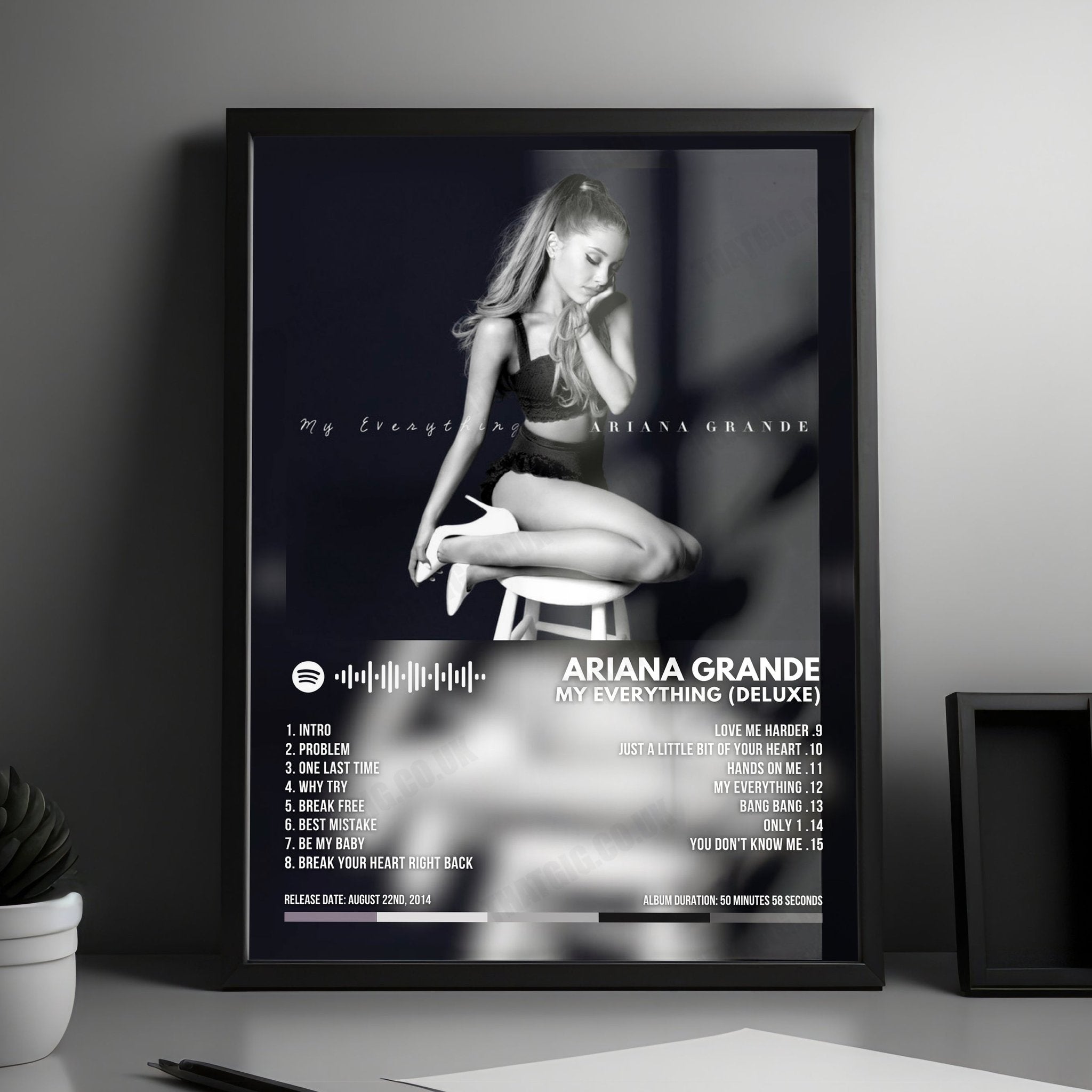 Ariana Grande "My Everything (Deluxe)" Album Cover Poster - with Complete Tracklist