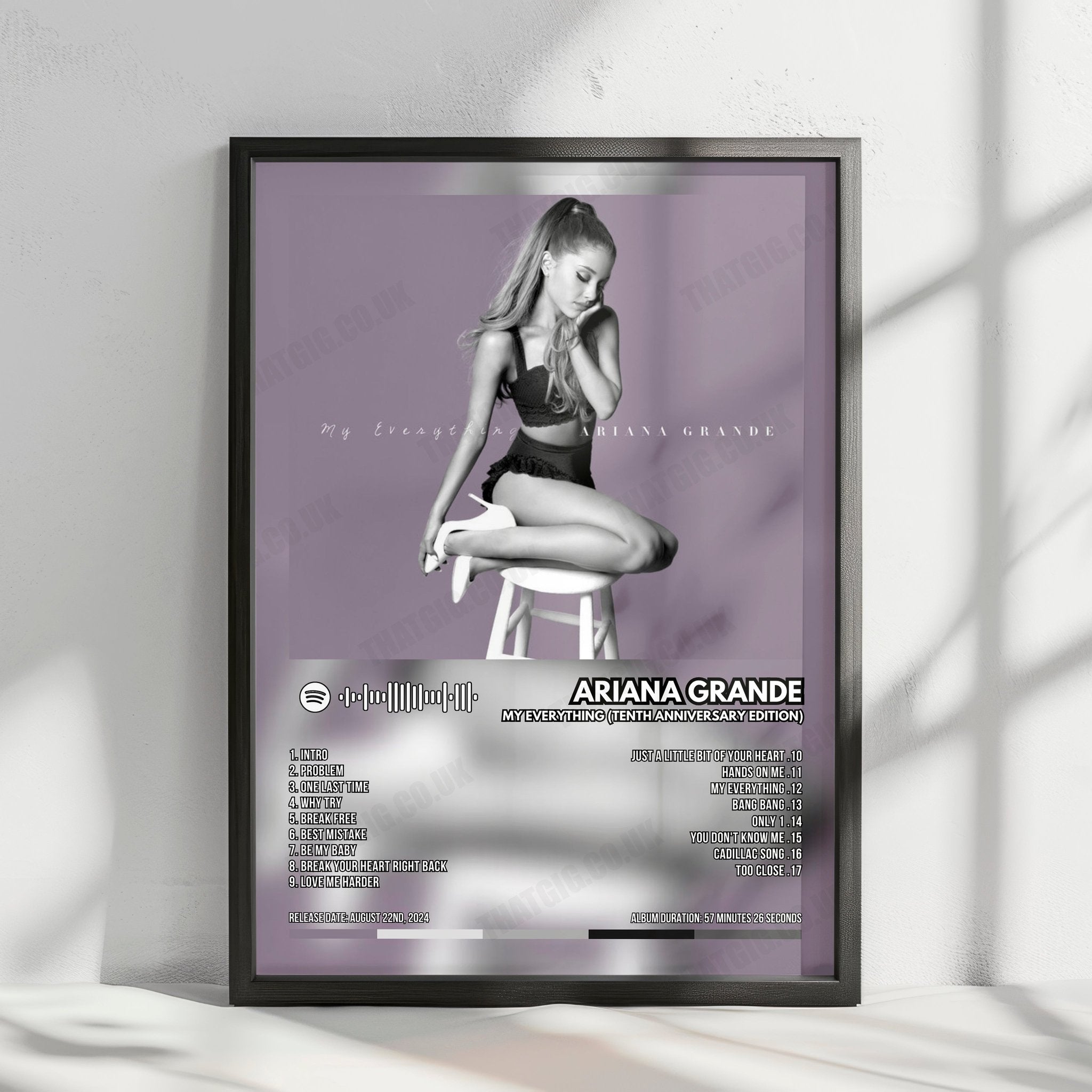 Ariana Grande "My Everything (Tenth Anniversary Edition)" Album Cover Poster - with Complete Tracklist