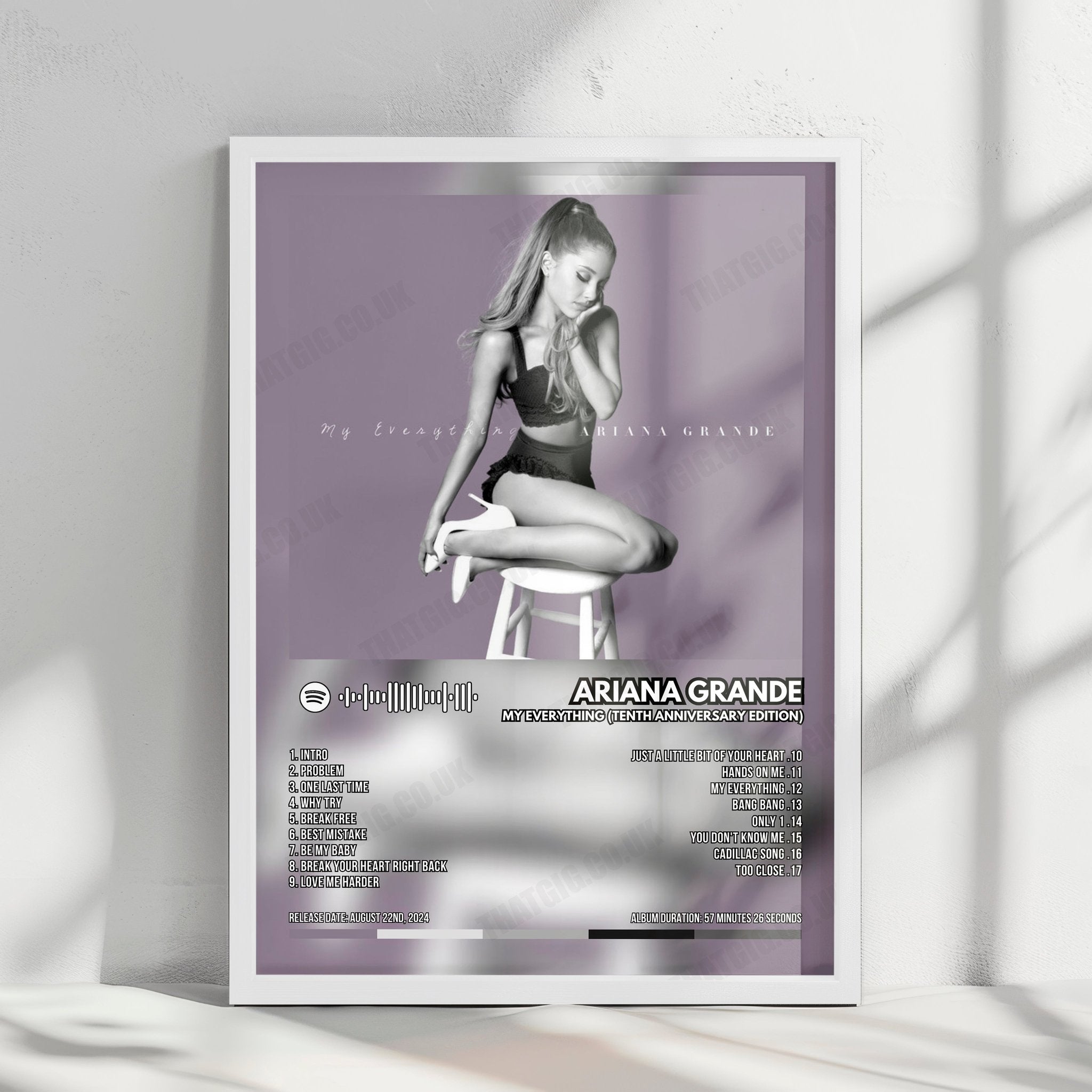 Ariana Grande "My Everything (Tenth Anniversary Edition)" Album Cover Poster - with Complete Tracklist