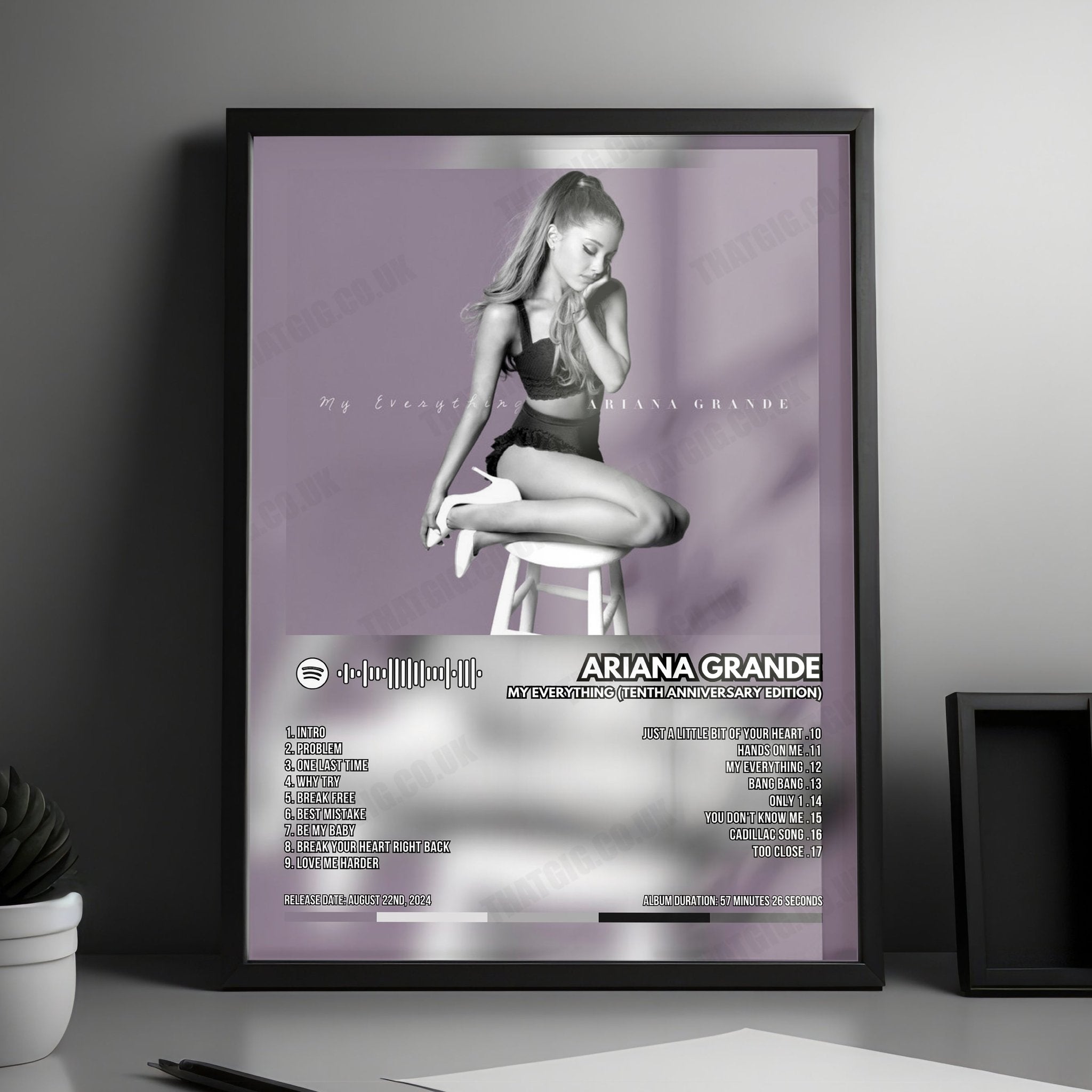 Ariana Grande "My Everything (Tenth Anniversary Edition)" Album Cover Poster - with Complete Tracklist
