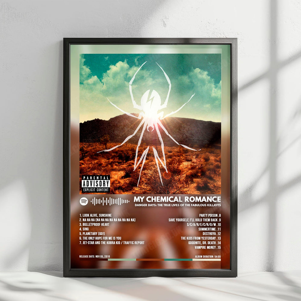My Chemical Romance "Danger Days: The True Lives of the Fabulous Killjoys  " Album Cover Poster - with Complete Tracklist