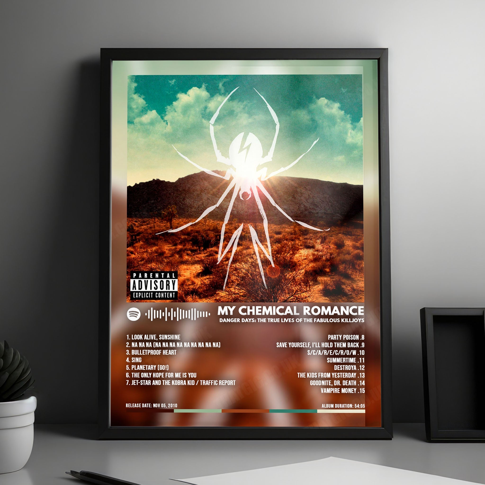 My Chemical Romance "Danger Days: The True Lives of the Fabulous Killjoys  " Album Cover Poster - with Complete Tracklist