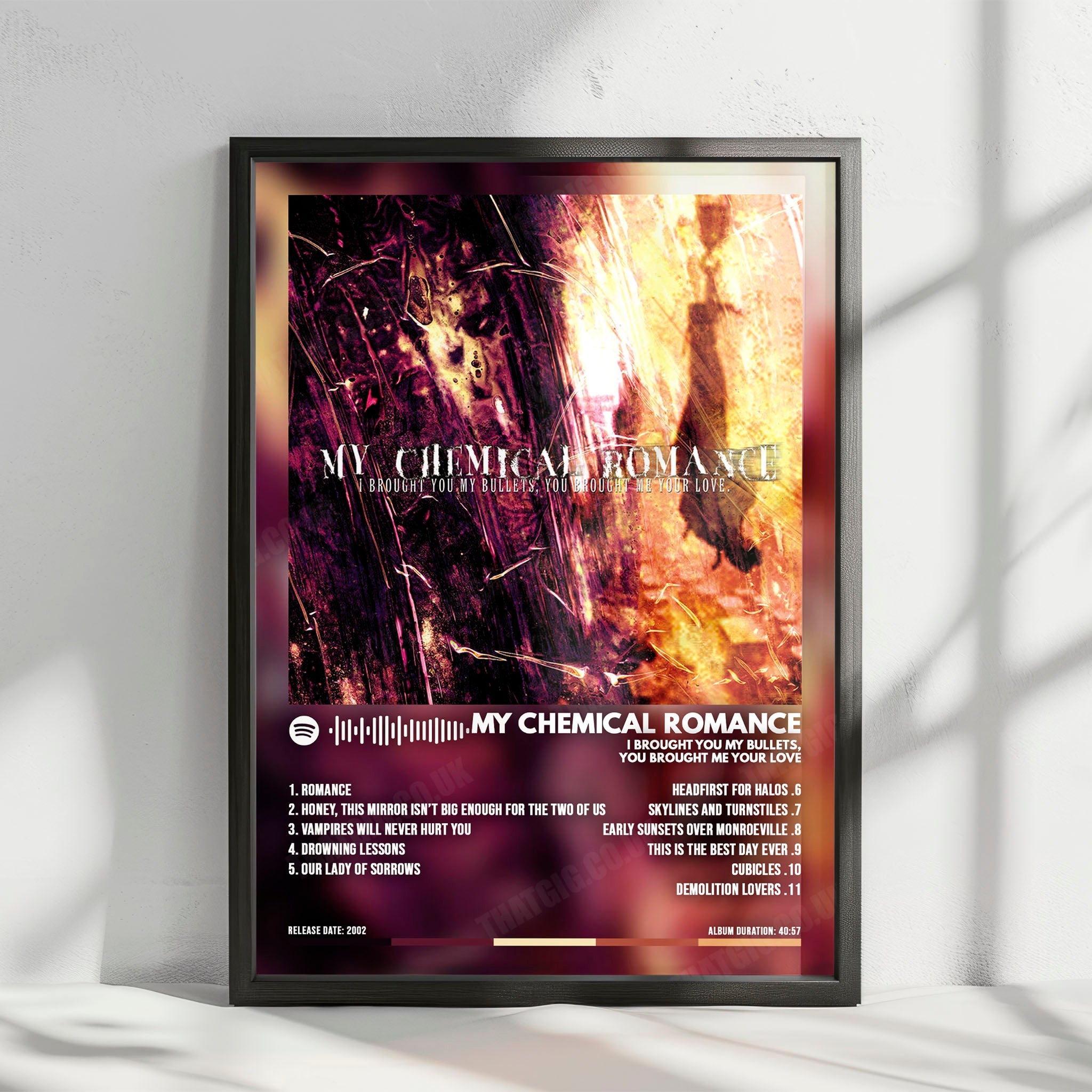 My Chemical Romance "I Brought You My Bullets, You Brought Me Your Love" Album Cover Poster - with Complete Tracklist