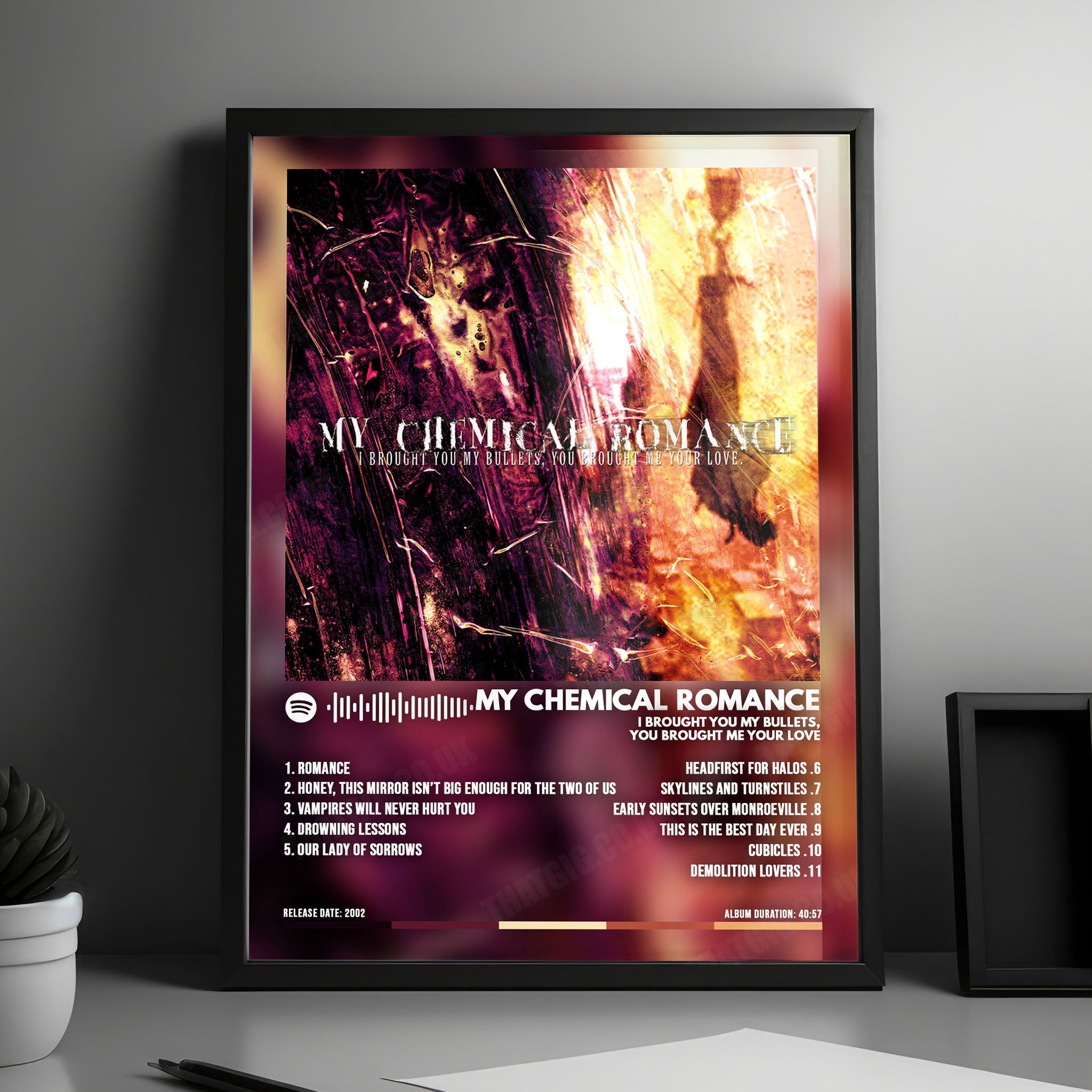 My Chemical Romance "I Brought You My Bullets, You Brought Me Your Love" Album Cover Poster - with Complete Tracklist