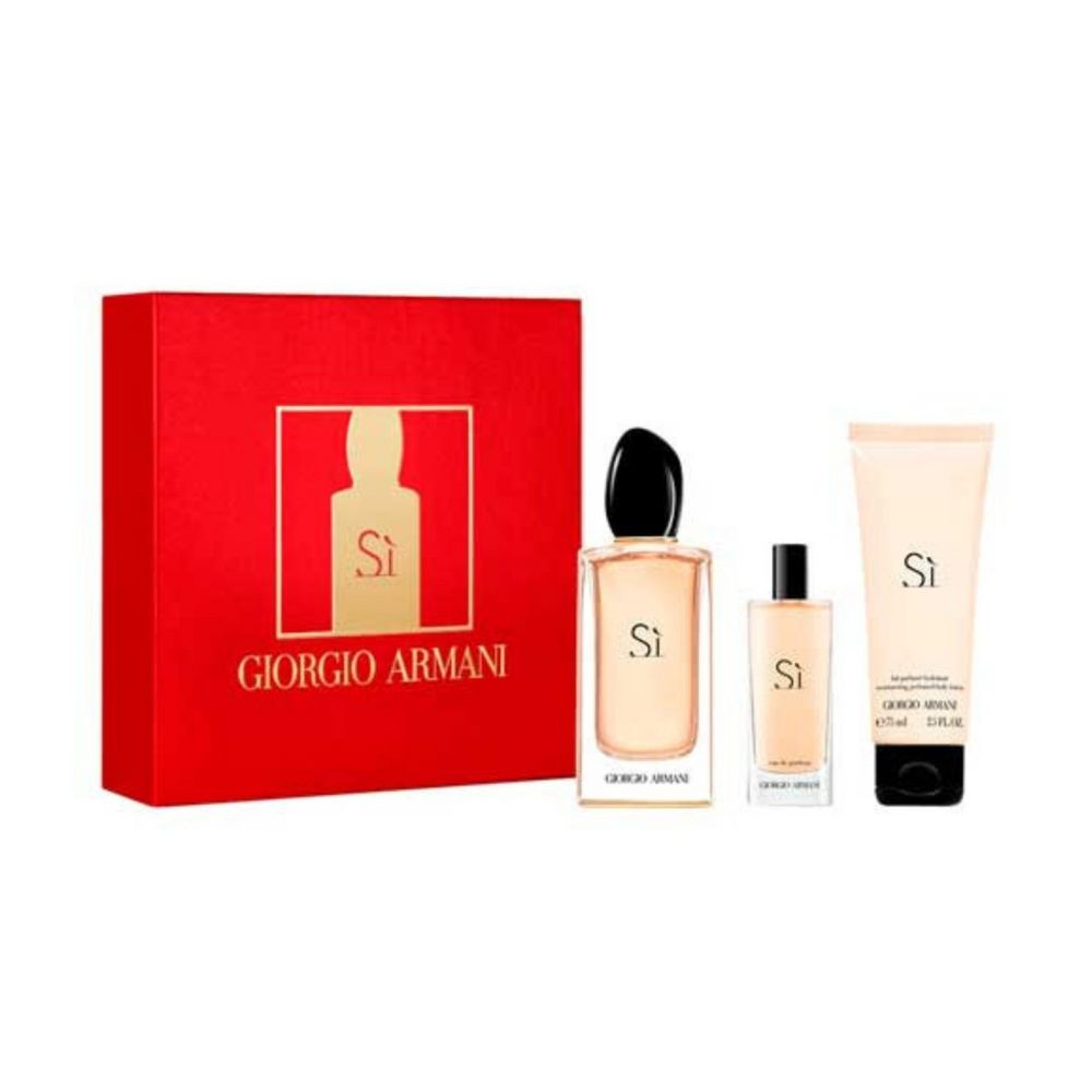 Giorgio Armani Sì Gift Set 100ml EDP + 75ml Body Lotion + Mini