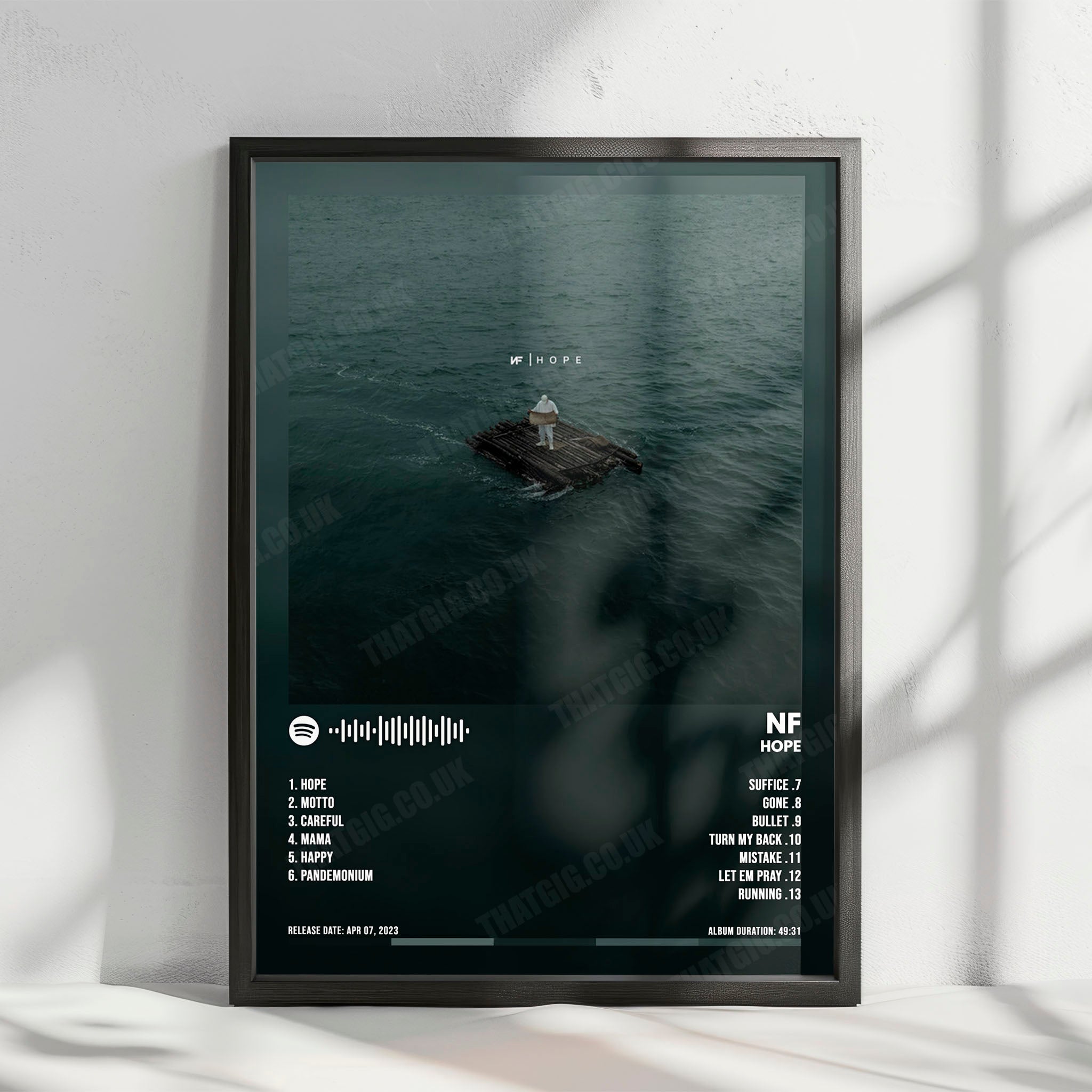 NF "Hope" Album Cover Poster - with Complete Tracklist
