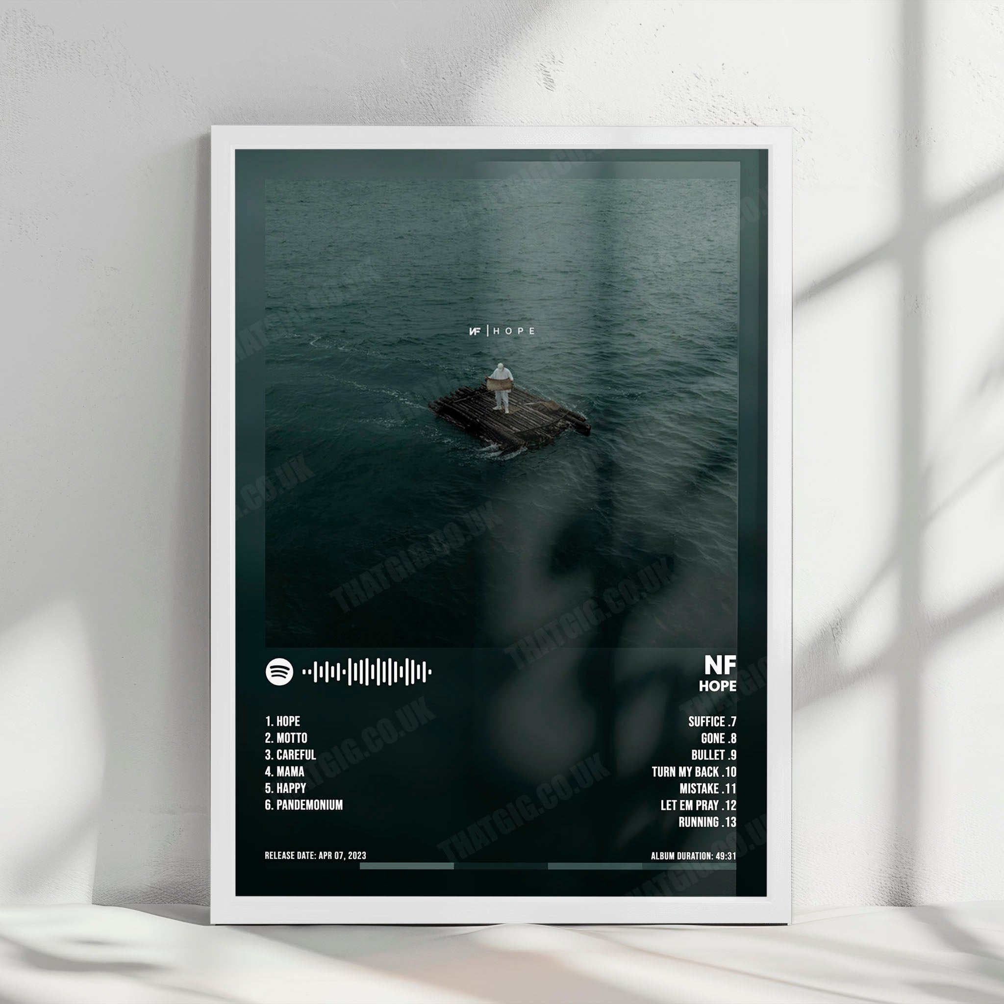NF "Hope" Album Cover Poster - with Complete Tracklist