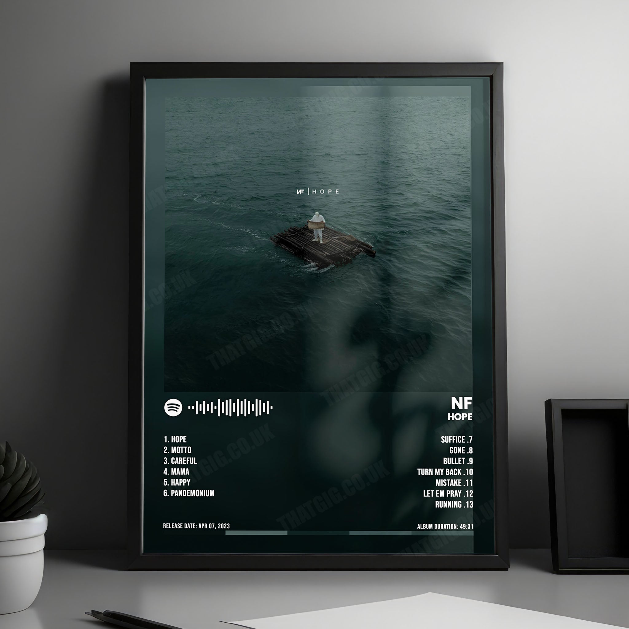 NF "Hope" Album Cover Poster - with Complete Tracklist