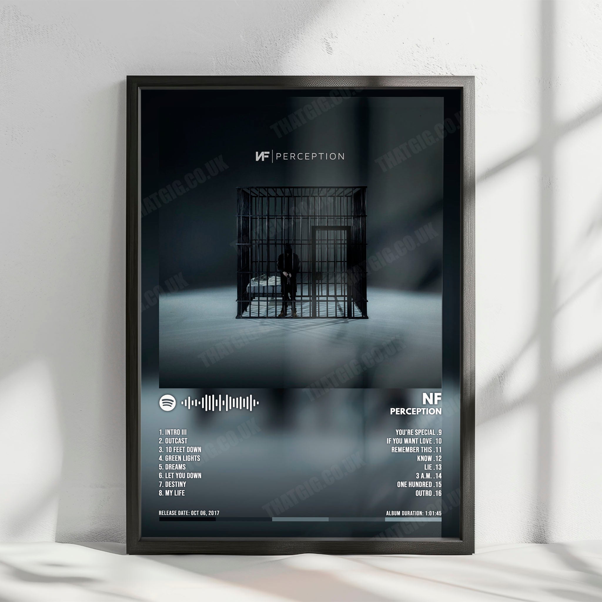 NF "Perception" Album Cover Poster - with Complete Tracklist