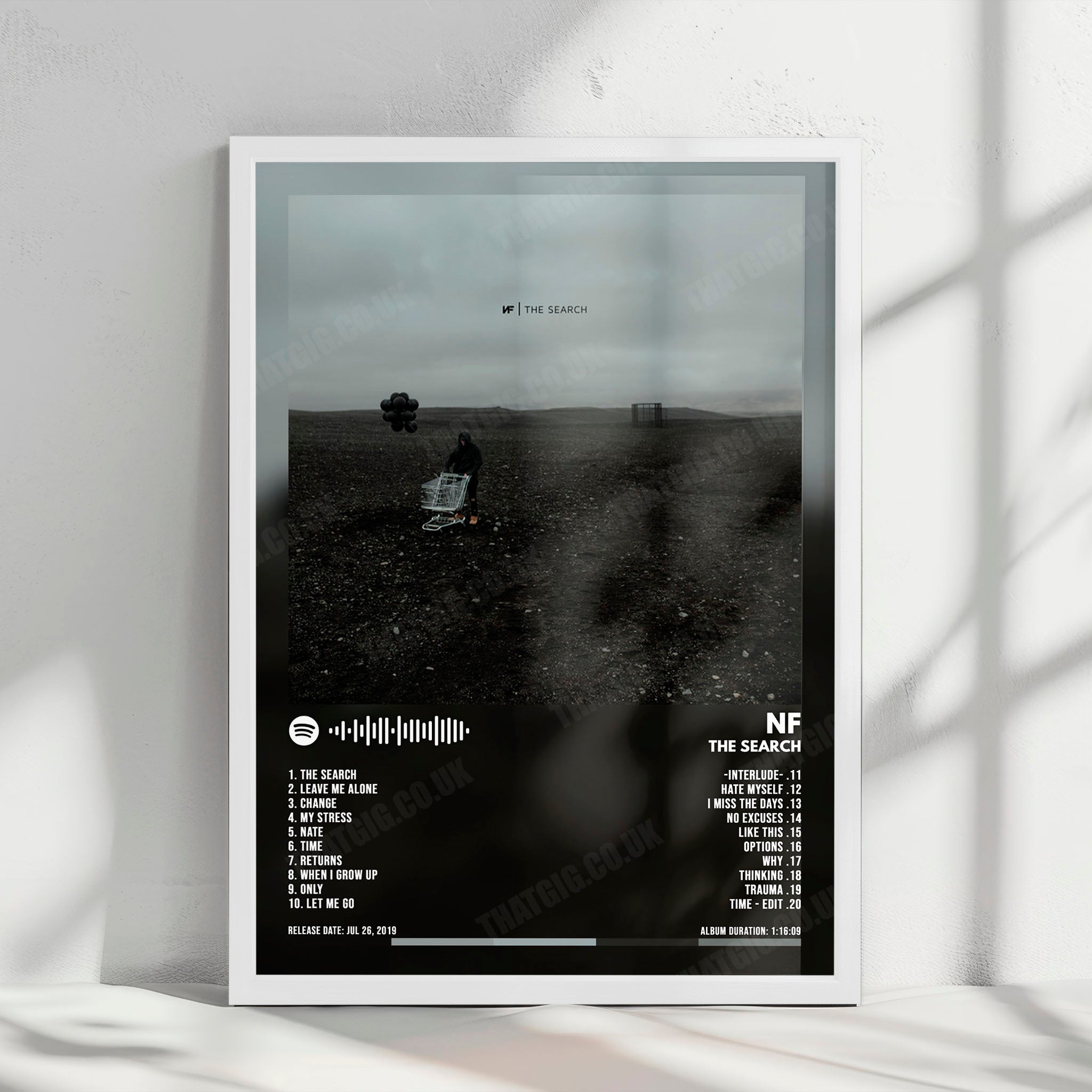 NF "The Search" Album Cover Poster - with Complete Tracklist