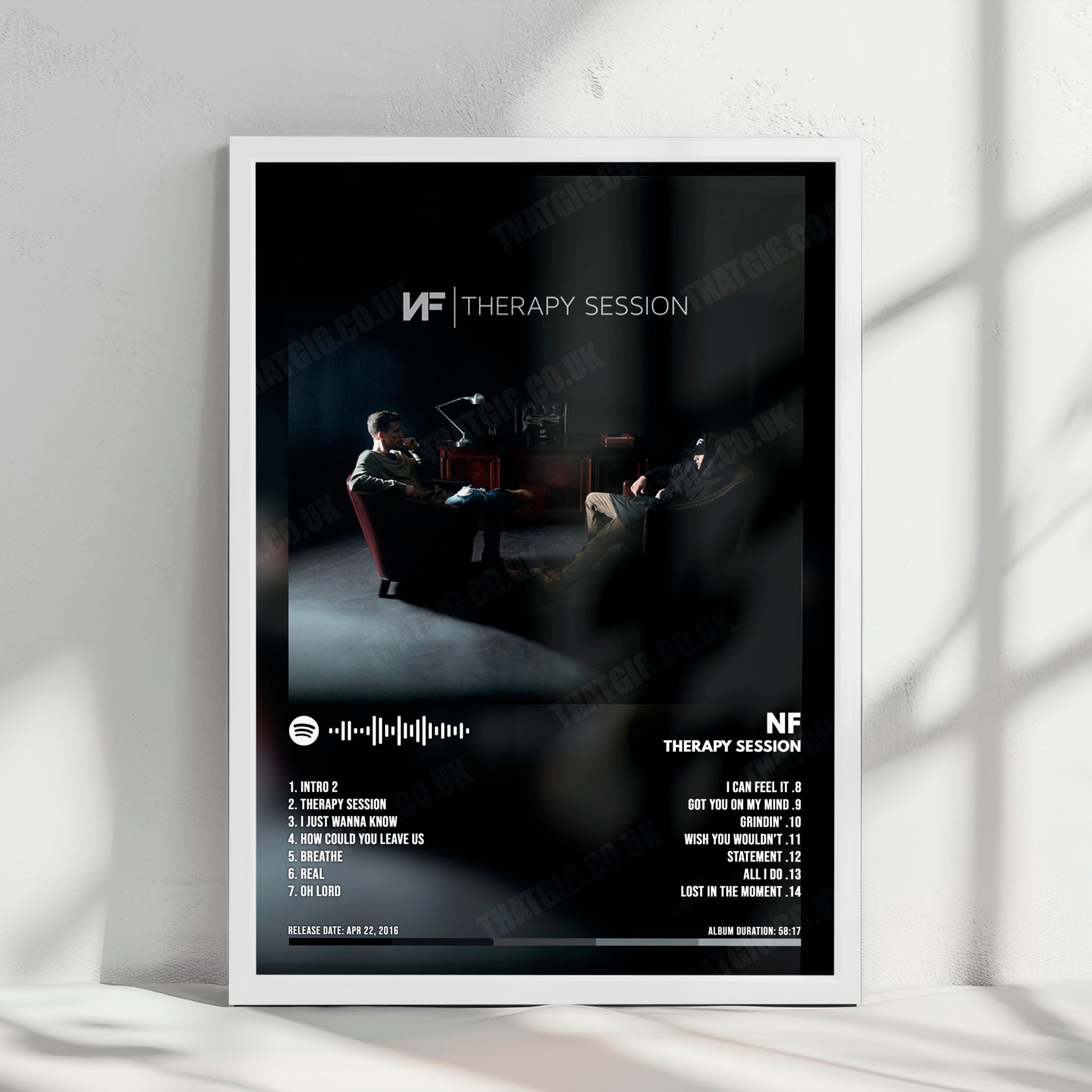 NF "Therapy Session" Album Cover Poster - with Complete Tracklist