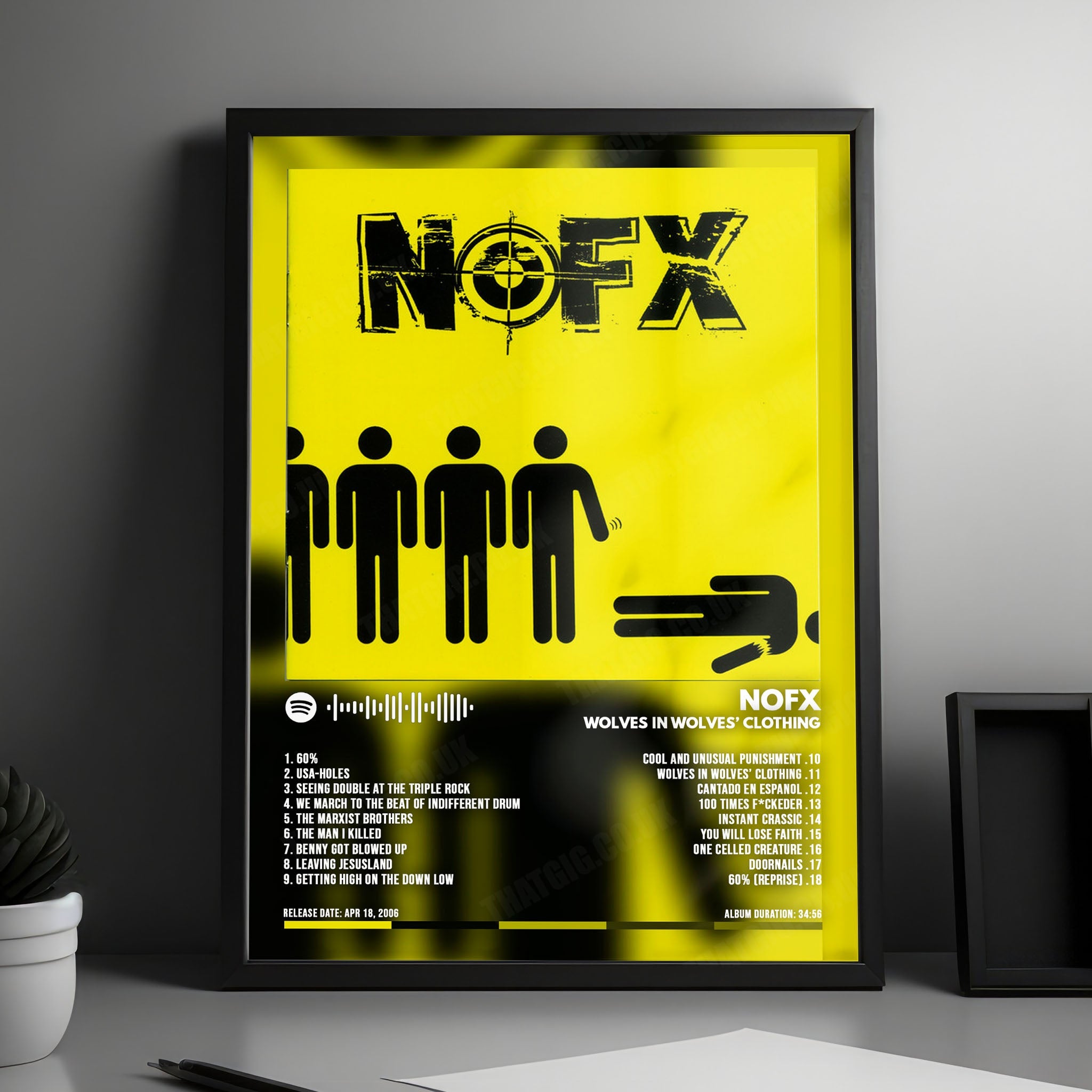 NOFX "Wolves in Wolves' Clothing  " Album Cover Poster - with Complete Tracklist