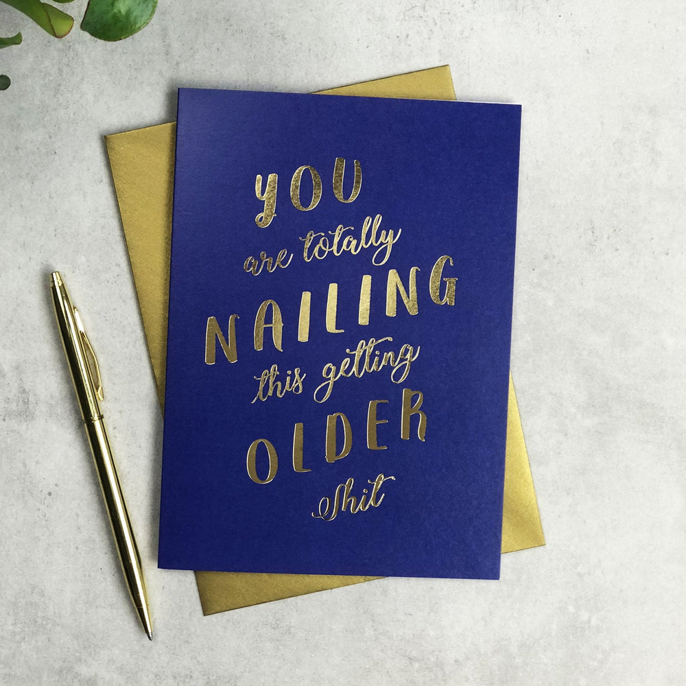 Nailing This Birthday Card - Celebrate Age with Humour and Style