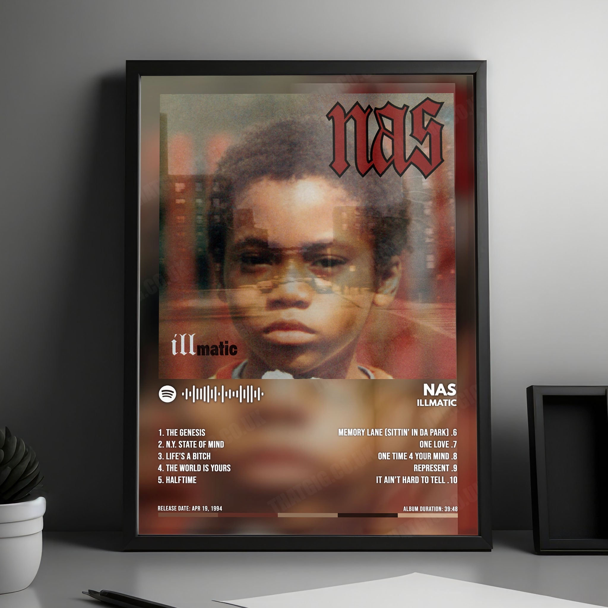 Nas "Illmatic" Album Cover Poster - with Complete Tracklist