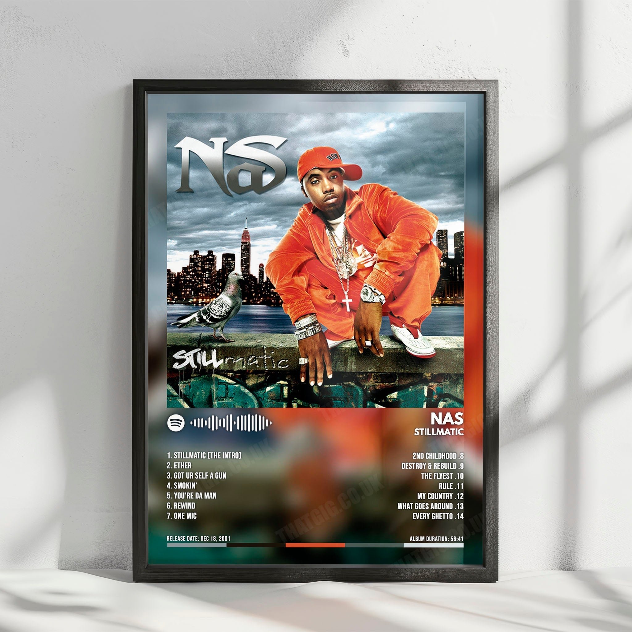 Nas "Stillmatic" Album Cover Poster - with Complete Tracklist