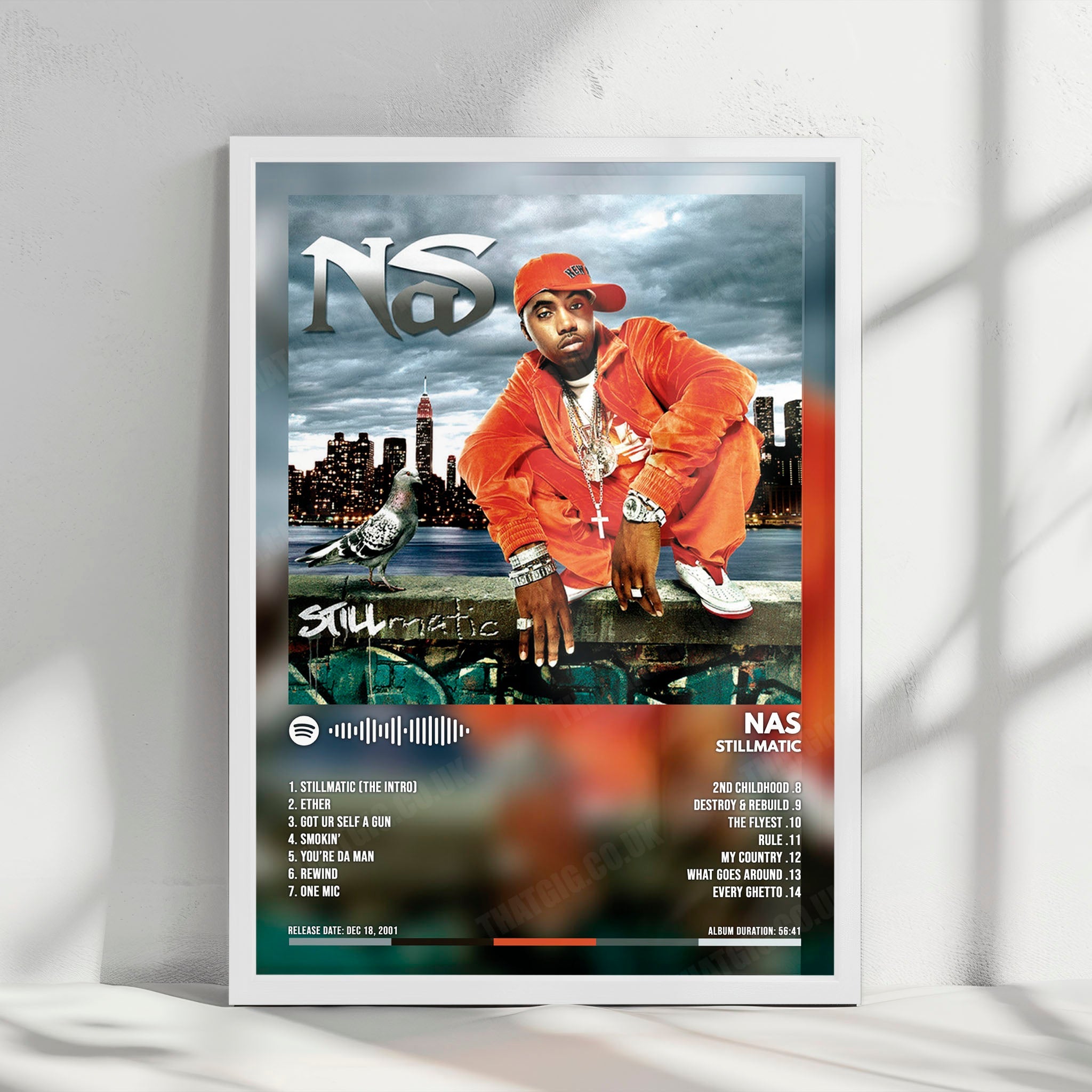 Nas "Stillmatic" Album Cover Poster - with Complete Tracklist