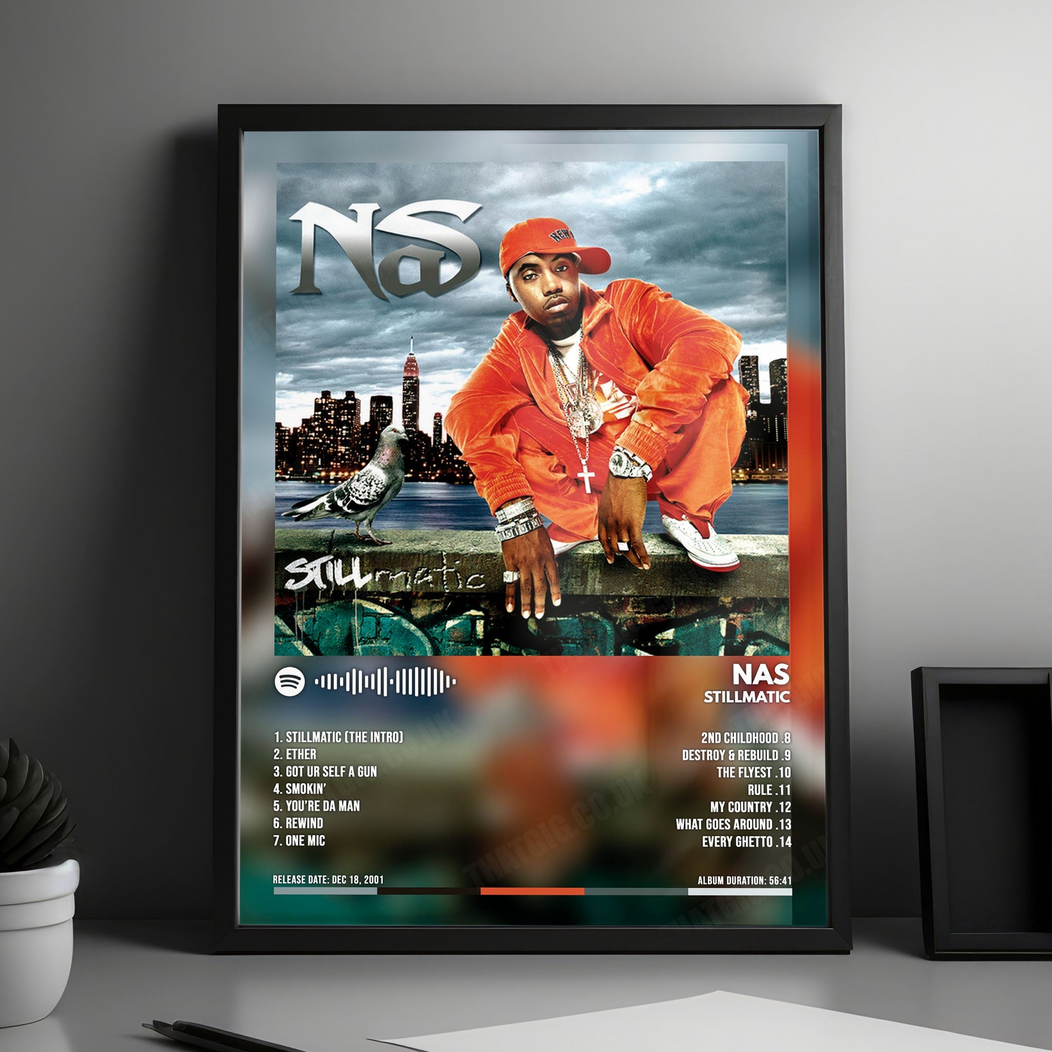 Nas "Stillmatic" Album Cover Poster - with Complete Tracklist