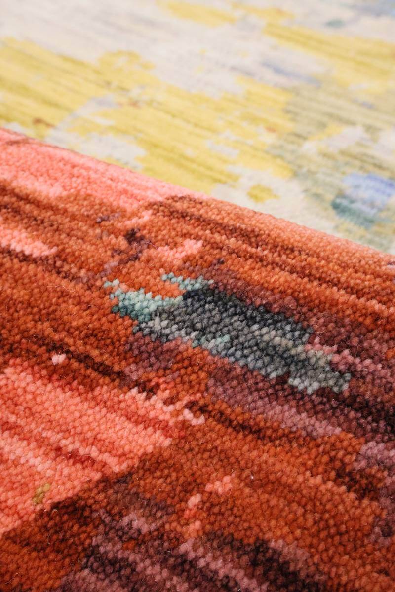 Nomad Abstract Multicoloured Wool-Blend Rug