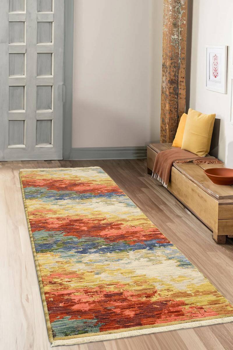 Nomad Abstract Multicoloured Wool-Blend Rug