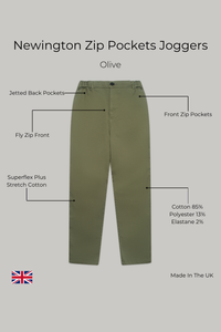 Newington Zip Pockets Joggers - Olive