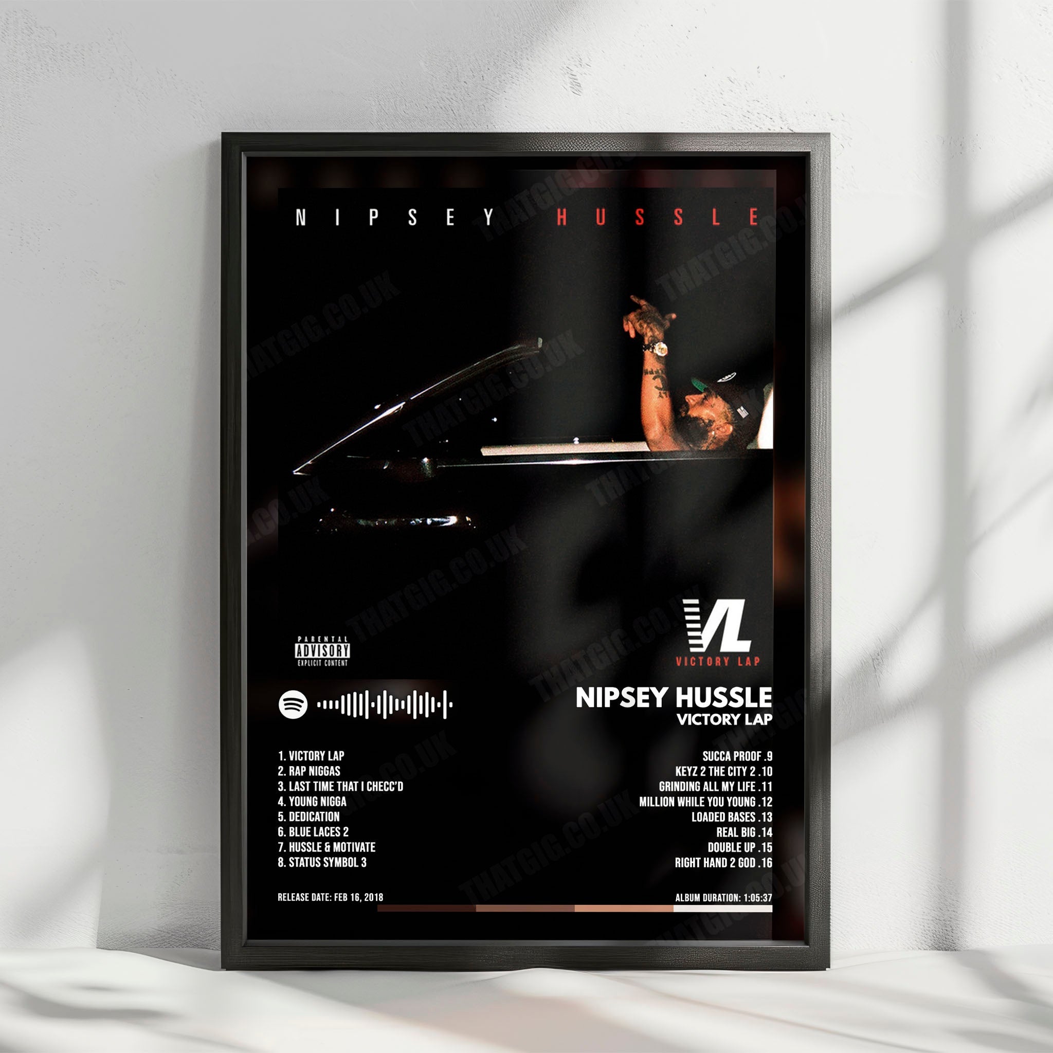 Nipsey Hussle "Victory Lap" Album Cover Poster - with Complete Tracklist