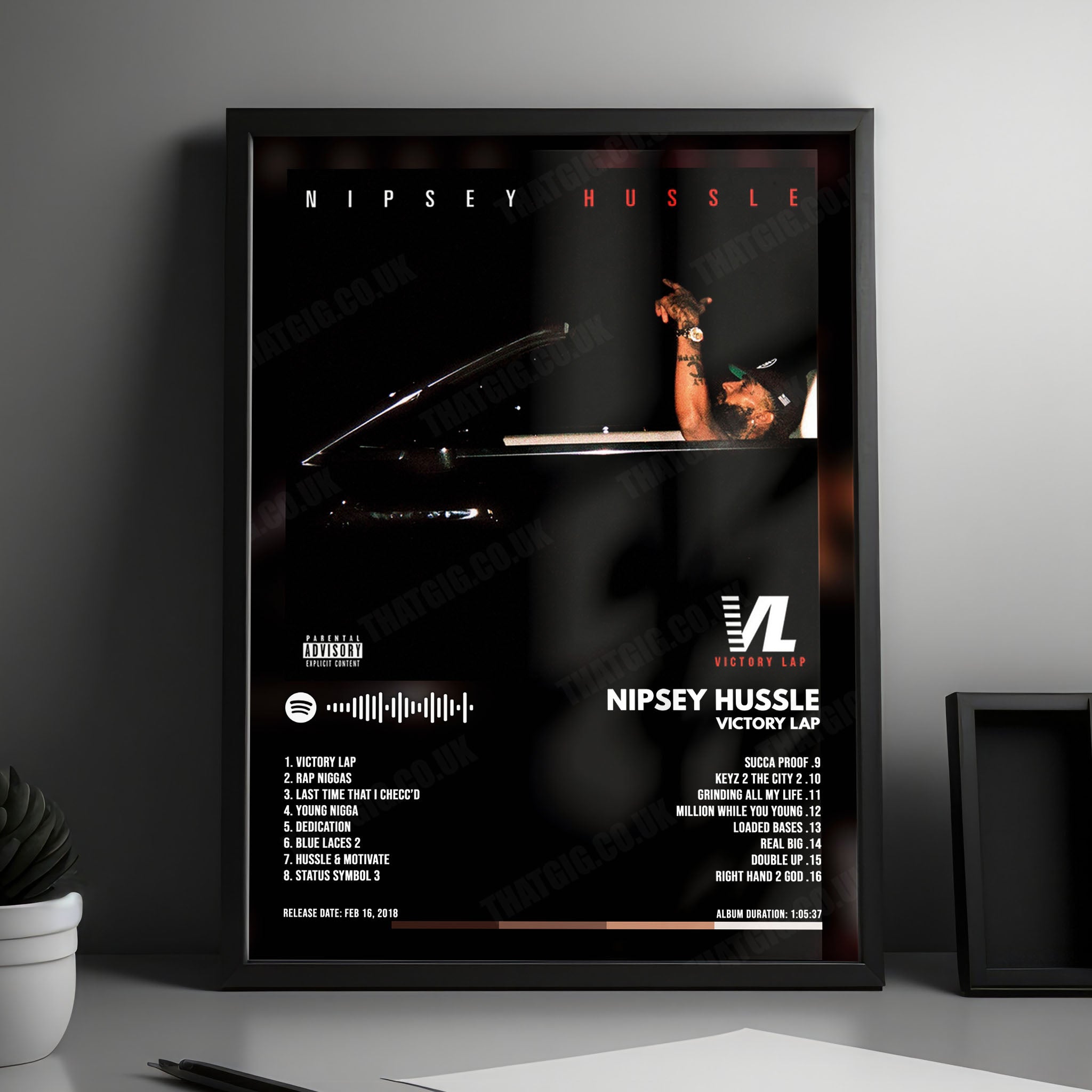 Nipsey Hussle "Victory Lap" Album Cover Poster - with Complete Tracklist
