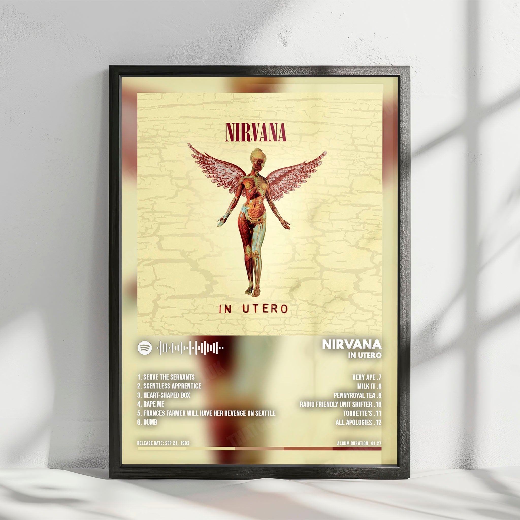 Nirvana "In Utero" Album Cover Poster - with Complete Tracklist
