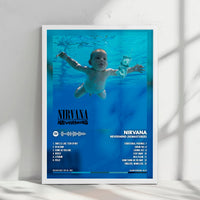 Nirvana - "Nevermind" Album Poster - with Complete Tracklist