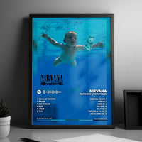 Nirvana - "Nevermind" Album Poster - with Complete Tracklist