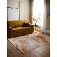 Nomad Abstract Rug in Terracotta and Beige