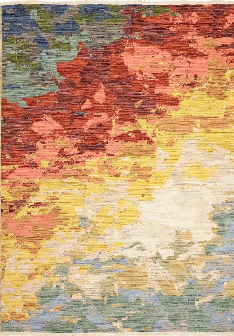 Nomad Abstract Multicoloured Wool-Blend Rug