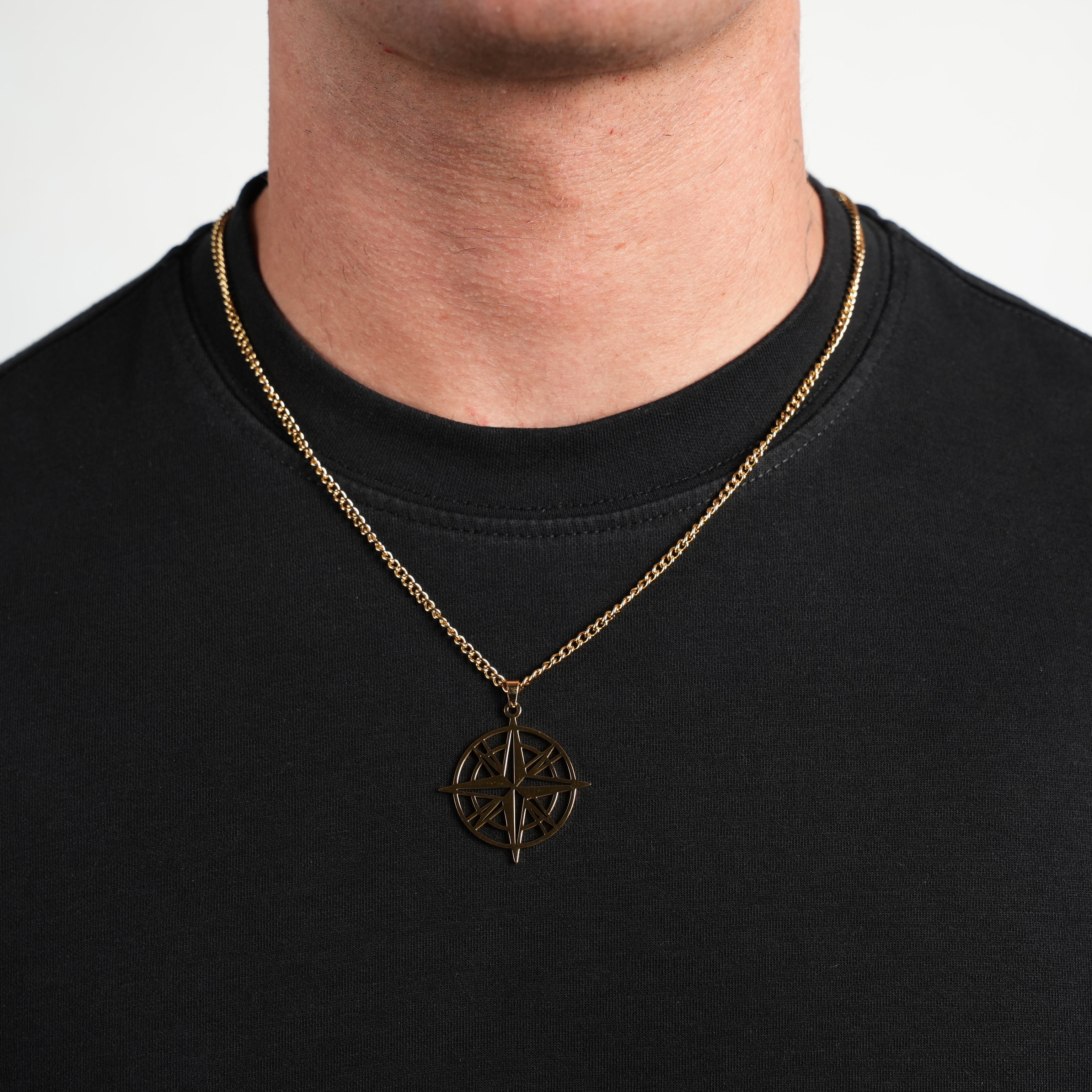 North Star Compass Pendant (Gold)