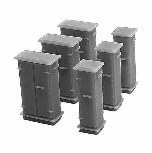 O Scale | Ready to Paint | Lineside Relay Cabinet - Mixed (6 pack)
