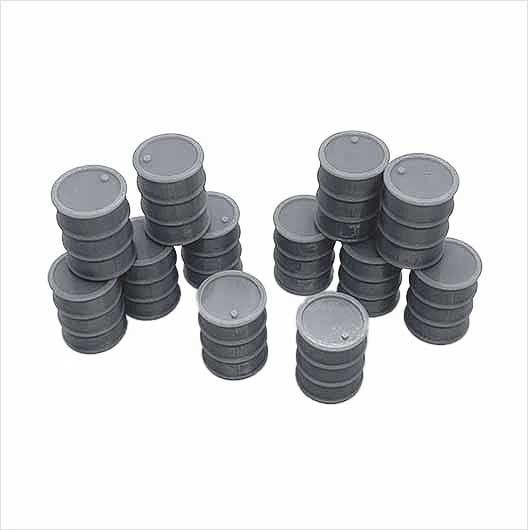 O Scale | Ready to Paint | 45-Gallon Oil Drum (12 pack)