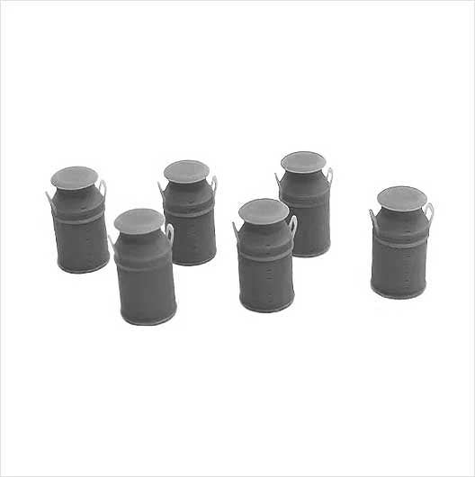 O Scale | Ready to Paint | Milk Churn - Style 1 (6 pack)