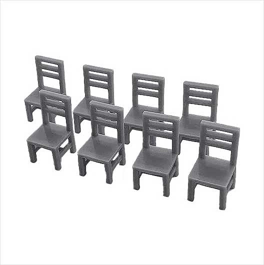 O Scale | Ready to Paint | Wooden Chair (8 pack)
