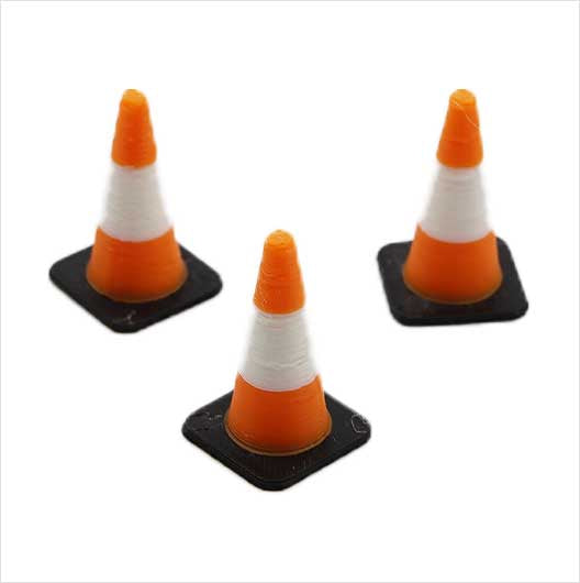 O Scale | Pre-Coloured | Orange and White Traffic Cone