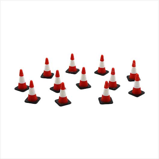 O Scale | Pre-Coloured | Red and White Traffic Cone