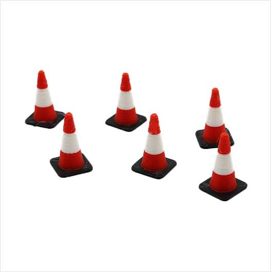 O Scale | Pre-Coloured | Red and White Traffic Cone